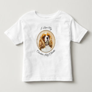 Camiseta Infantil Cavalier King Charles Spaniel Original Pintura Par
