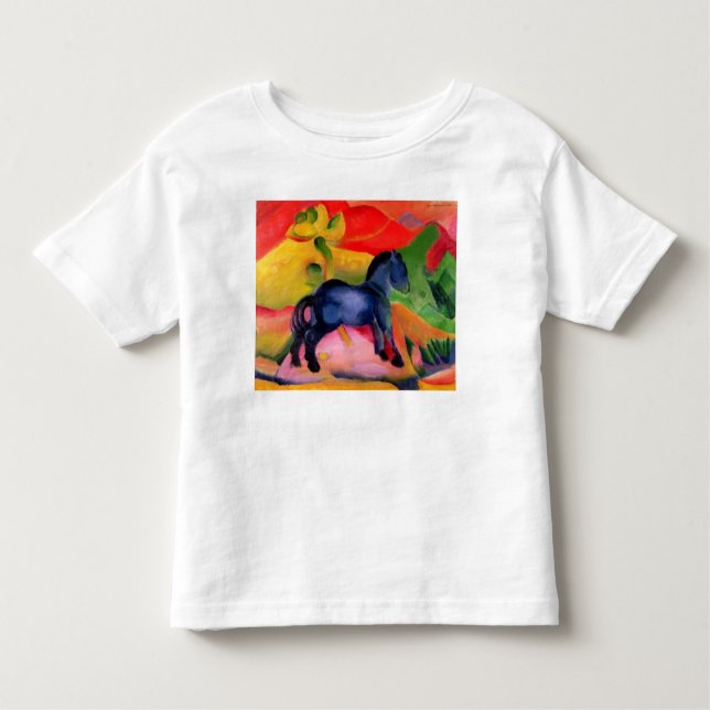 Camiseta Infantil Cavalo azul pequeno, 1912 (Frente)