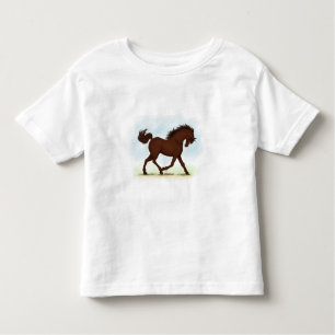 Camiseta Infantil Cavalo castanho equestre