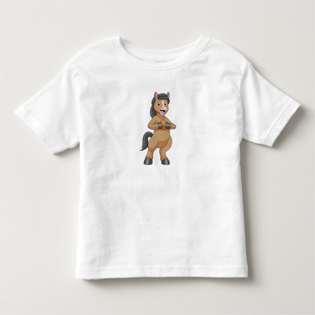 Camiseta Infantil Cavalo com Caneca de Suco de Laranja (Frente)