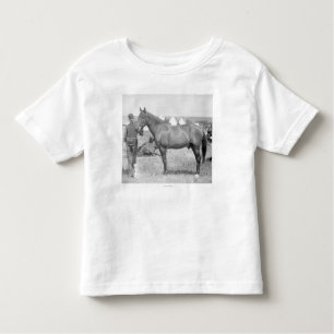 Camiseta Infantil Cavalo "Comanche" o único sobrevivente do Custer