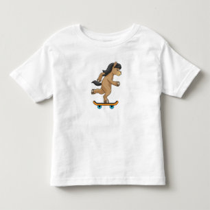 Camiseta Infantil Cavalo como Skatista com Skate