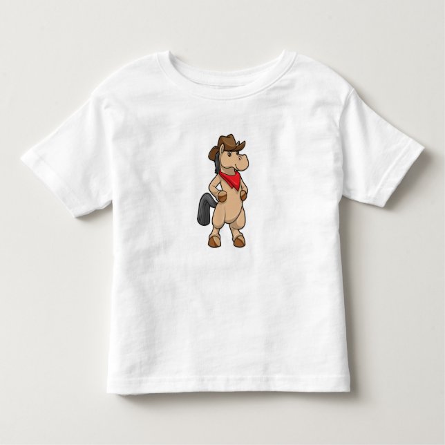 Camiseta Infantil Cavalo como Vaqueiro (Frente)
