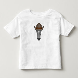 Camiseta Infantil Cavalo como vaqueiro com chapéu