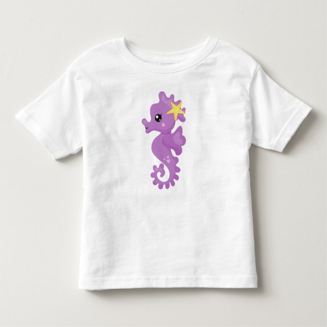 Camiseta Infantil Cavalo-da-costa, cavalo-do-mato-roxo, Starfish, Co (Frente)