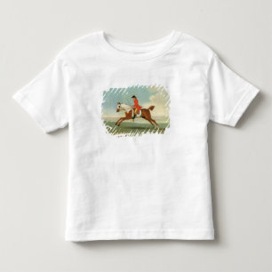 Camiseta Infantil Cavalo de corrida de galope e jóquei montado no