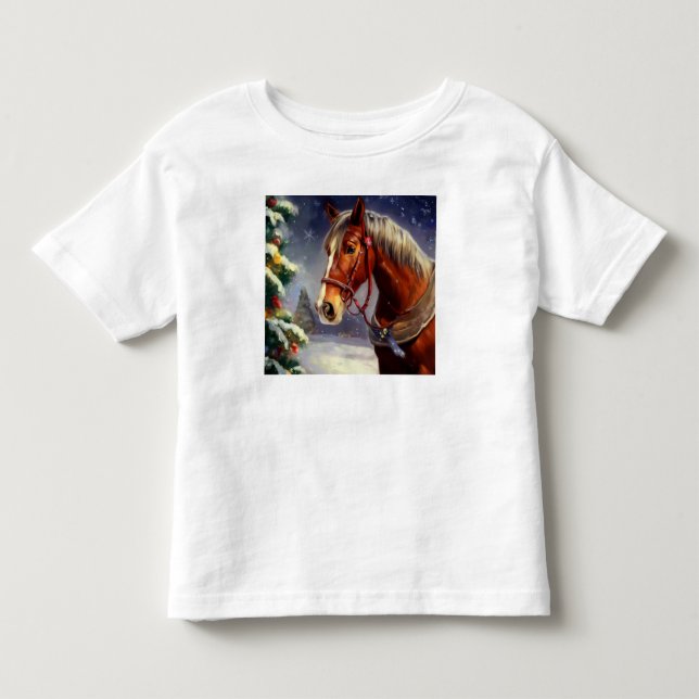 Camiseta Infantil Cavalo de Natal 1 (Frente)
