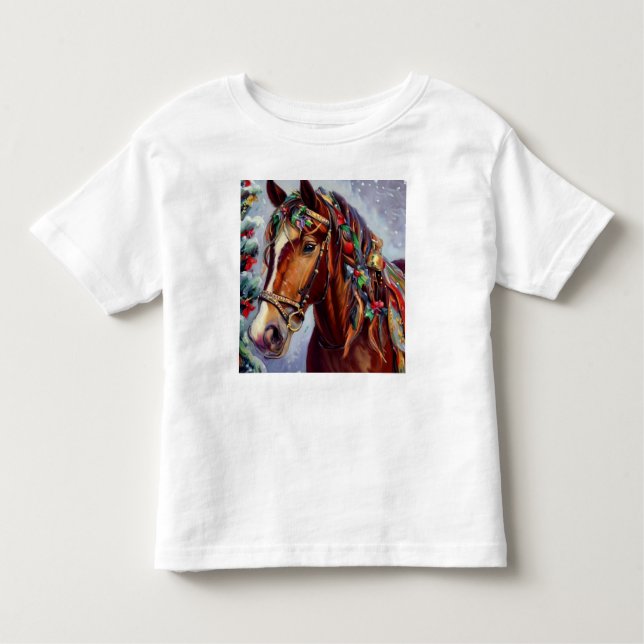 Camiseta Infantil Cavalo de Natal 2 (Frente)