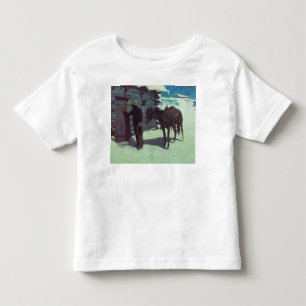 Camiseta Infantil Cavalo e Cowboy Neve de Inverno