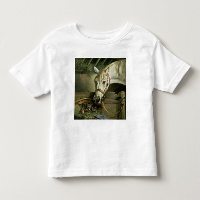Camiseta Infantil Cavalo e gatinhos, 1890 (Frente)