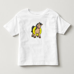 Camiseta Infantil Cavalo na Praia com Boia