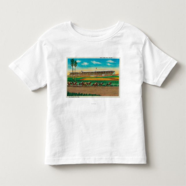 Camiseta Infantil Cavalo RacesArcadia do parque de Santa Anita, CA (Frente)