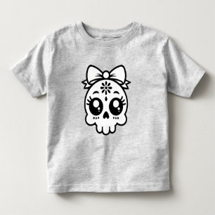 Camiseta Infantil Caveira com Laço 