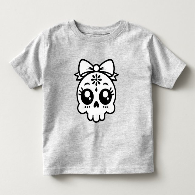 Camiseta Infantil Caveira com Laço  (Frente)
