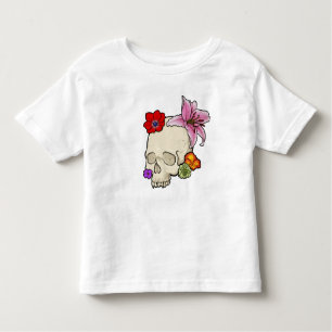Camiseta Infantil Caveira e Flora