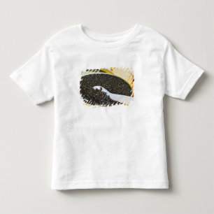 Camiseta Infantil Caviar preto e uma colher de madrepérola para