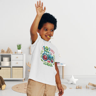 Camiseta Infantil Celebração de 100 Dias de Trator Escolar