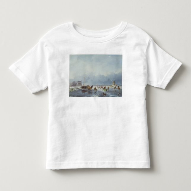 Camiseta Infantil Cena congelada do inverno (Frente)