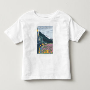 Camiseta Infantil Cena da estrada de ferro de Alaska - Anchorage,