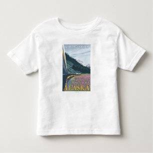 Camiseta Infantil Cena da estrada de ferro de Alaska - Girdwood,