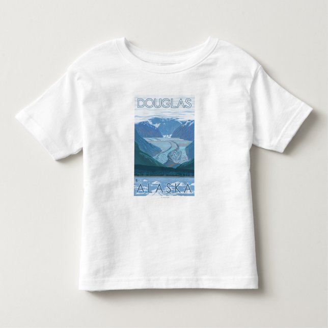 Camiseta Infantil Cena da geleira - Douglas, Alaska (Frente)