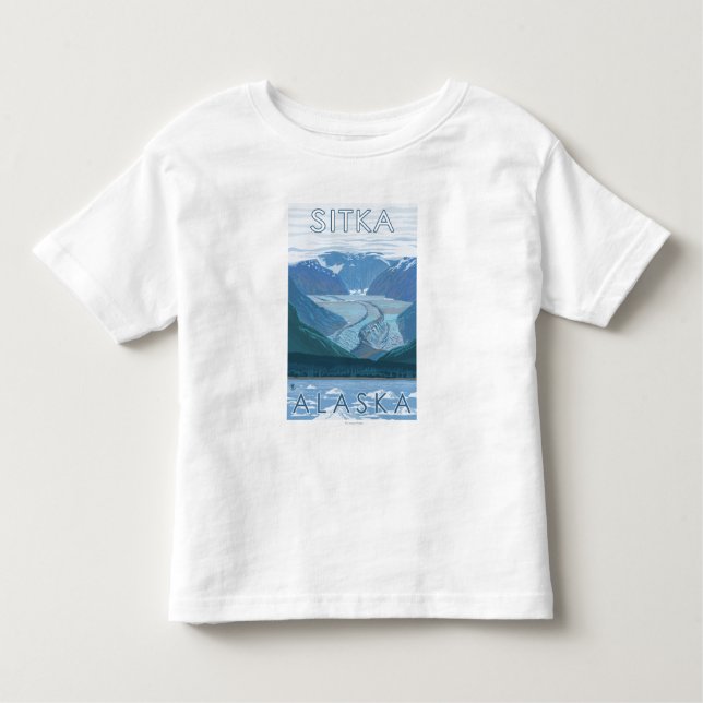 Camiseta Infantil Cena da geleira - Sitka, Alaska (Frente)