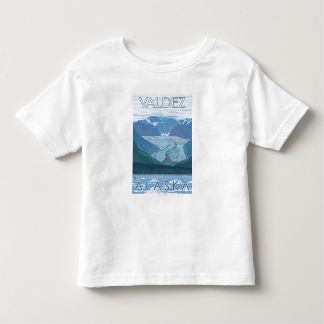 Camiseta Infantil Cena da geleira - Valdez, Alaska (Frente)