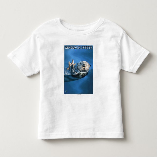 Camiseta Infantil Cena da lontra de MassachusettsSea (Frente)