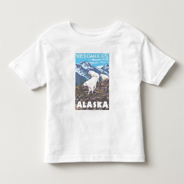 Camiseta Infantil Cena das cabras de montanha - Ketchikan, Alaska (Frente)