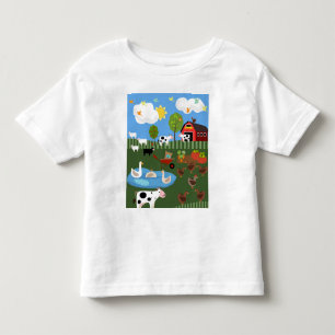 Camiseta Infantil Cena de Barragens Felizes e Barragens de Cartoons