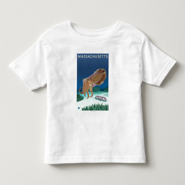 Camiseta Infantil Cena de MassachusettsCuttlefish (Frente)