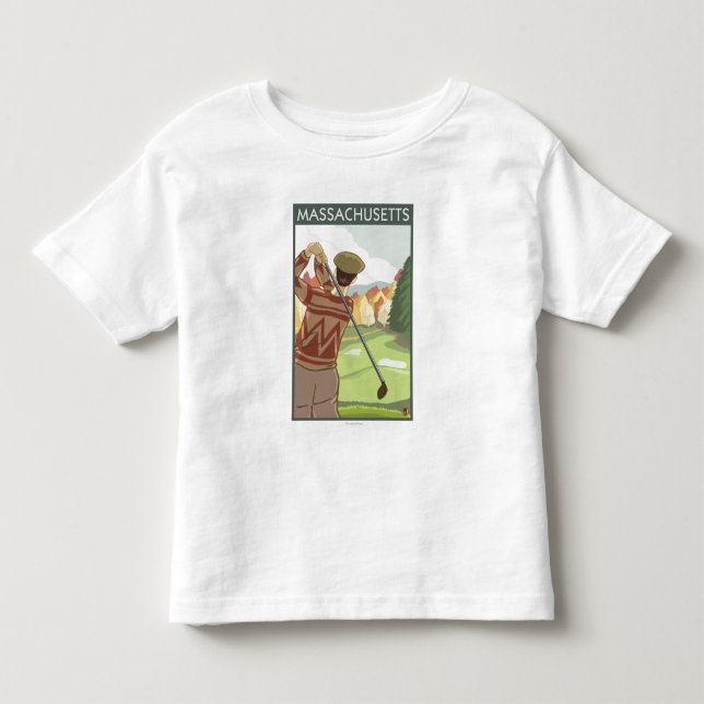 Camiseta Infantil Cena de MassachusettsGolfing (Frente)