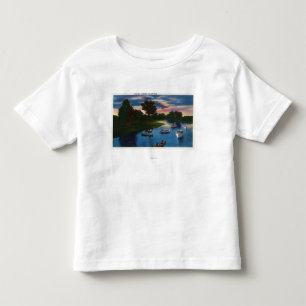Camiseta Infantil Cena do barco do parque do vale de Genesee