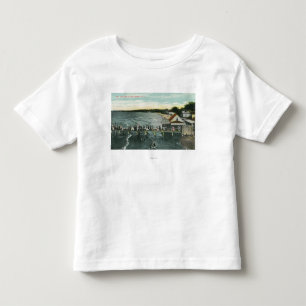 Camiseta Infantil Cena do cais e do lago da brisa de mar