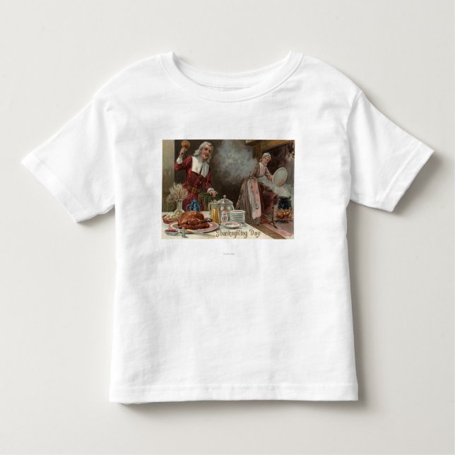 Camiseta Infantil Cena do comensal de DayPilgrim da acção de graças (Frente)