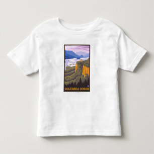 Camiseta Infantil Cena do desfiladeiro do Rio Columbia com ponto da