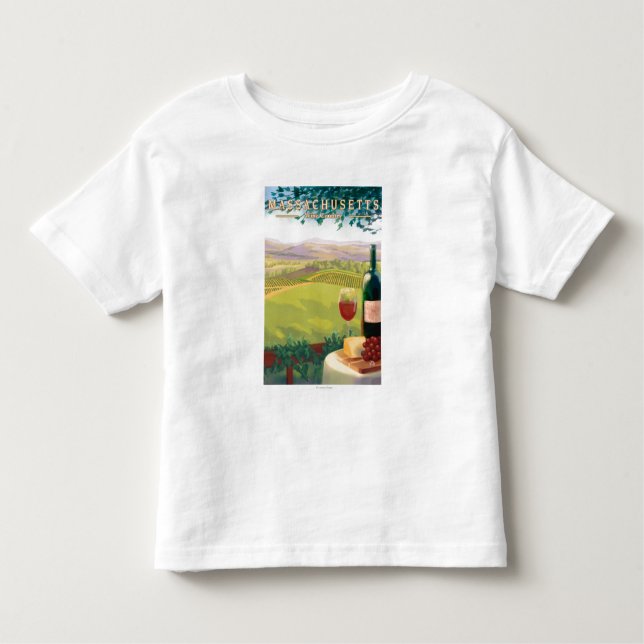 Camiseta Infantil Cena do país de MassachusettsWine (Frente)