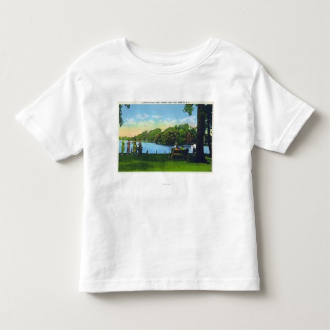 Camiseta Infantil Cena do parque do lago Seneca (Frente)