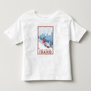 Camiseta Infantil Cena do Snowboarder - Sun Valley, Idaho