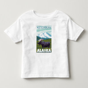 Camiseta Infantil Cena dos alces - Ketchikan, Alaska