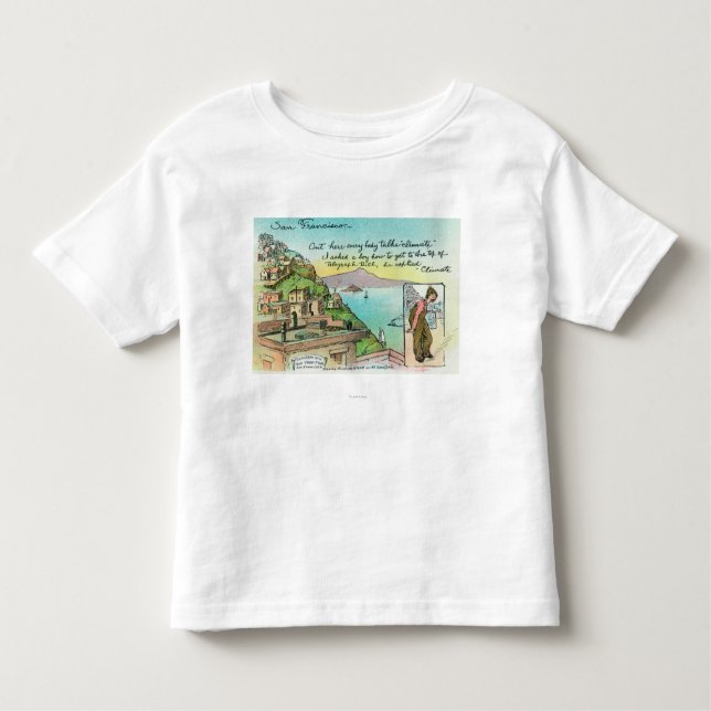Camiseta Infantil Cena dos desenhos animados sobre o clima (Frente)