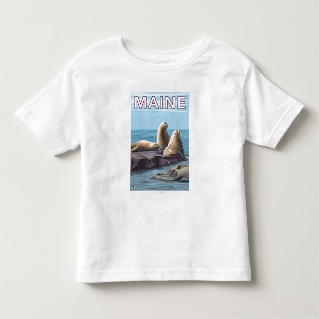 Camiseta Infantil Cena dos leões de MaineSea (Frente)