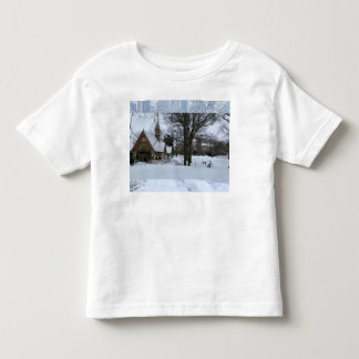 Camiseta Infantil Cena Mágica de Neve Urbana – Inverno na Cidade