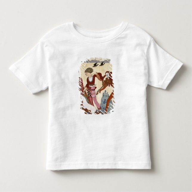 Camiseta Infantil Cena medieval por Georges Barbier (Frente)