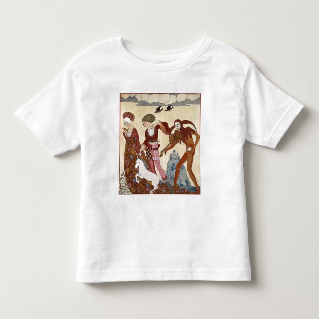 Camiseta Infantil Cena medieval por Georges Barbier (Frente)