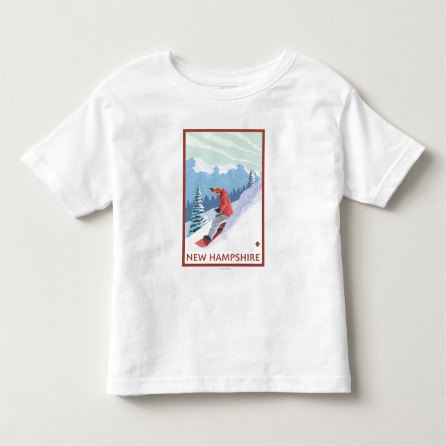 Camiseta Infantil Cena nova de HampshireSnowboarder (Frente)