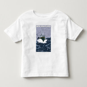 Camiseta Infantil Cena nova do barco de pesca de HampshireCrab