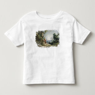Camiseta Infantil Cena Pastoral, ou Pastor Jovem na Paisagem