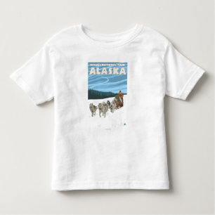 Camiseta Infantil Cena Sledding do cão - parque nacional de Denali,