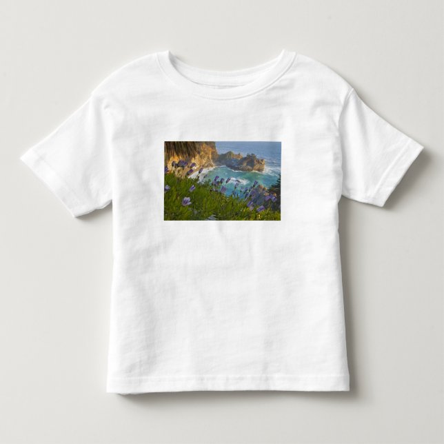 Camiseta Infantil Cenário de McWay Falls desaba na praia e (Frente)